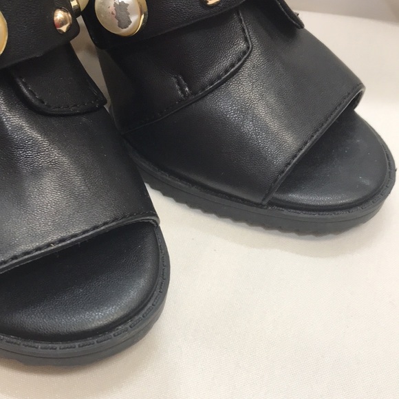 Karl Lagerfeld Brittie Embellished Pearls Women's 8M Peep Toe Black Booties - Picture 8 of 16